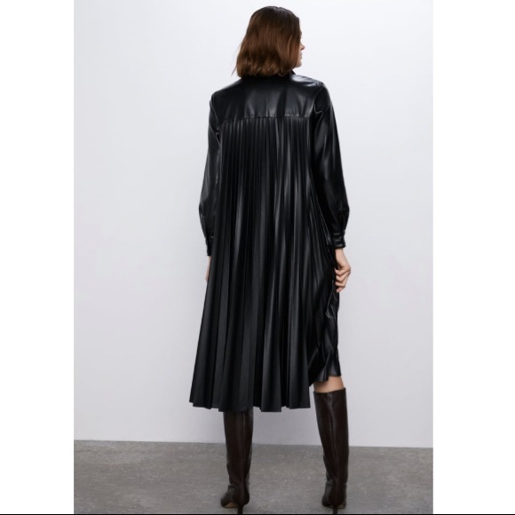 NWT Zara Faux Leather Dress - Picture 2 of 7